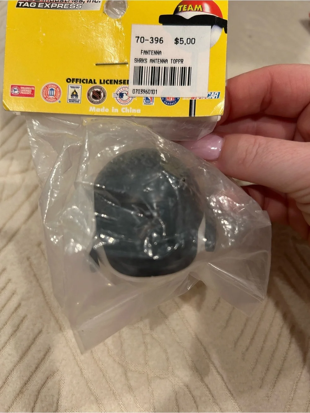 Express White & Black Team Antenna Topper - Sharks Smile Design
